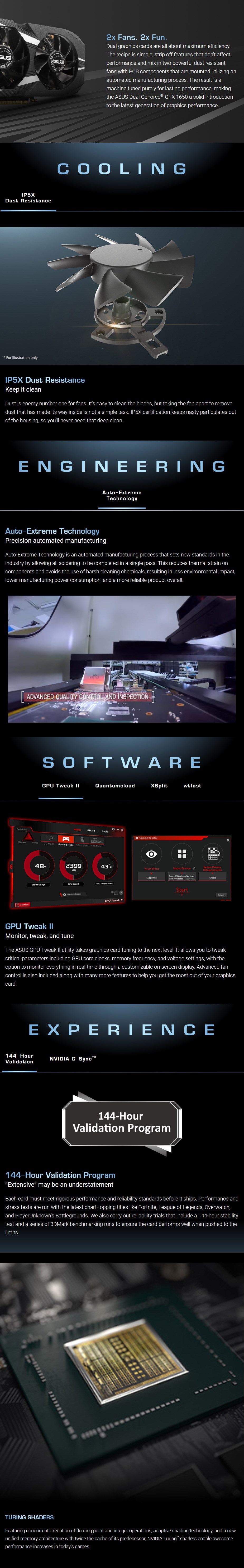 ASUS GeForce GTX 1650 Dual OC 4GB Video Card - Desktop Overview 1